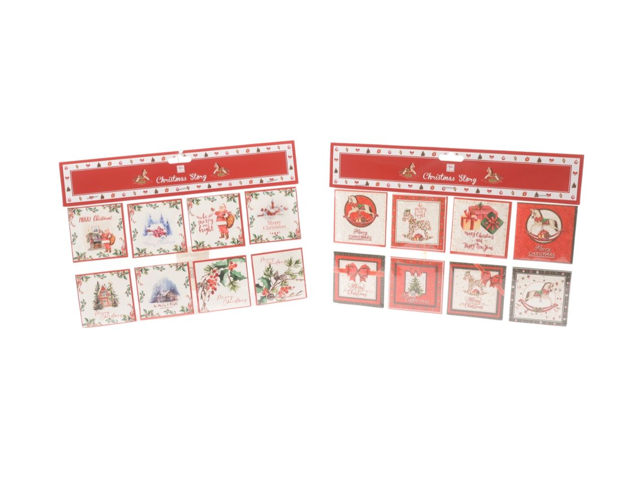 Biglietti misura 6x6cm assortiti - la confezione comprende 8 biglietti