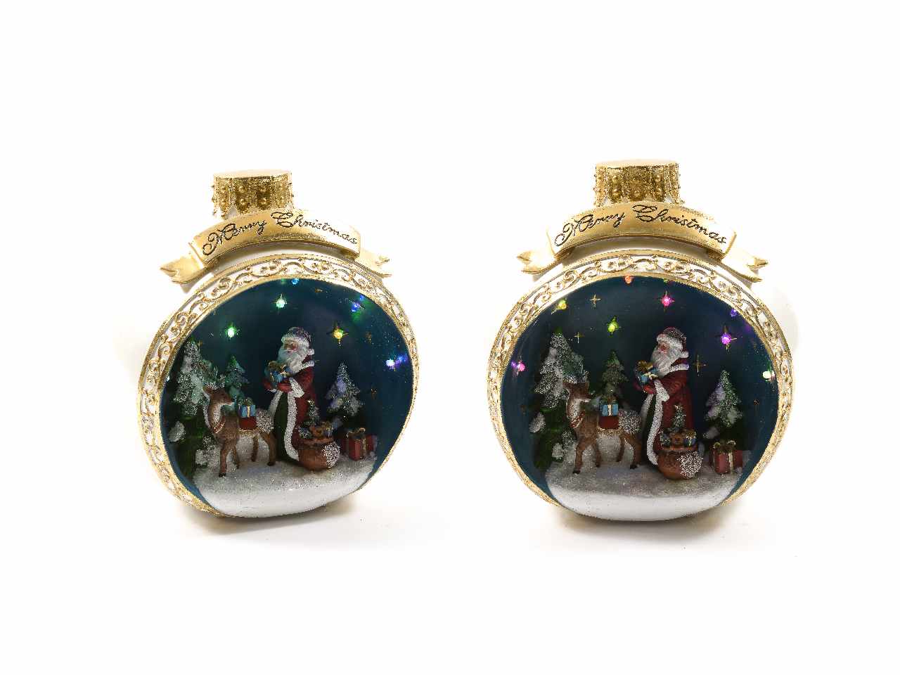Palla di natale in resina con pae led 92448