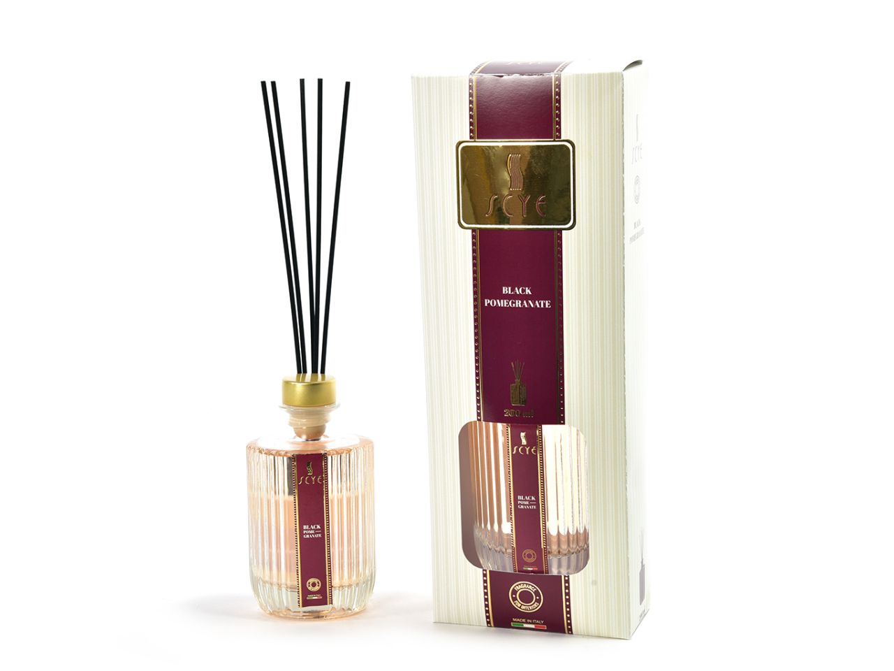 Linea scye diffusore di essenza con bacchette 200ml black pomegranate