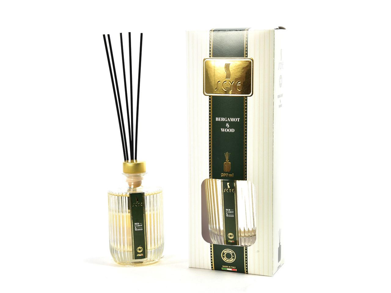 Linea scye diffusore di essenza con bacchette 200ml bergamotto e wood