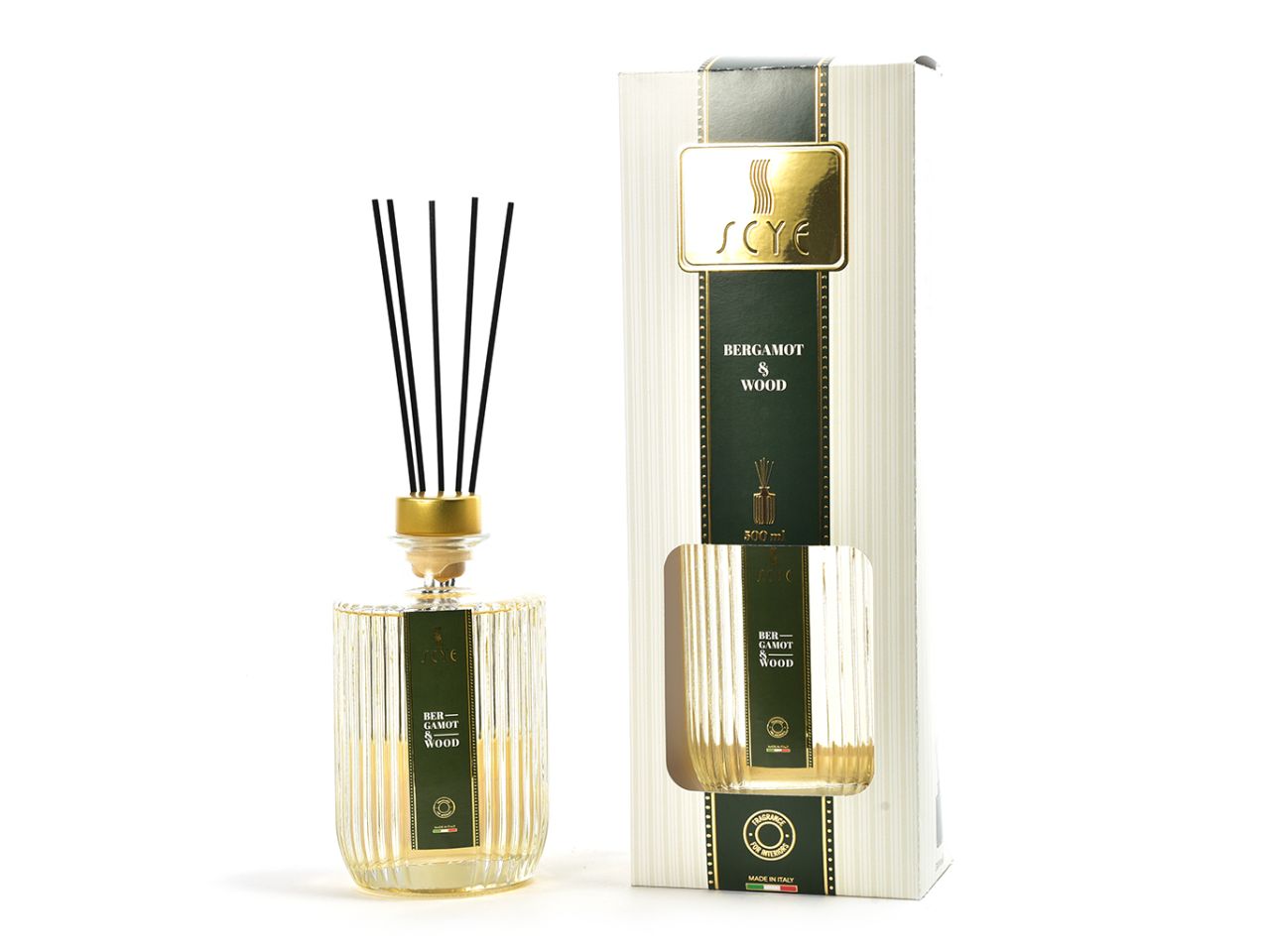 Linea scye diffusore di essenza con bacchette 500ml bergamotto e wood