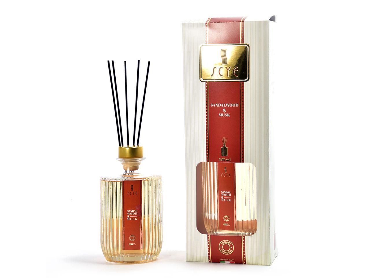 Linea scye diffusore di essenza con bacchette 500ml sandalwood e oud
