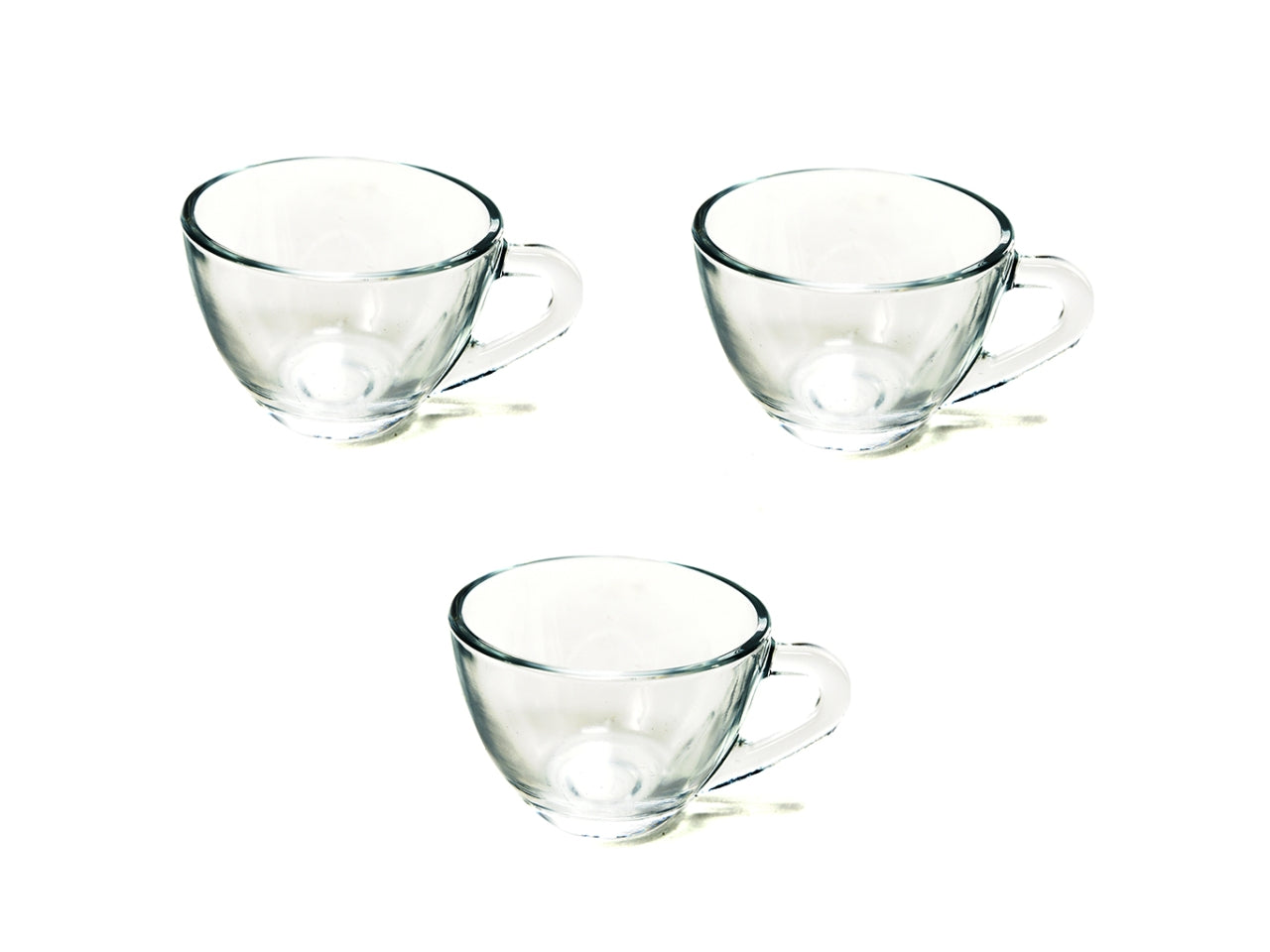 Set 3 Tazzine caffè in vetro trasparente 90cl Mercury - Utilizzabile in lavastoviglie, microonde e frigorifero, 4,7x6,8 cm
