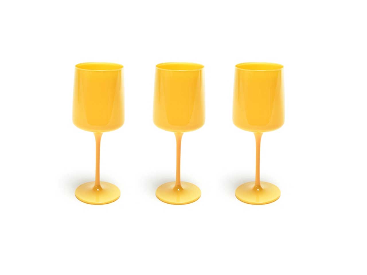 Calice in vetro 320 ml giallo opaco stile moderno confezione 3 pezzi, Elegant - M Home
