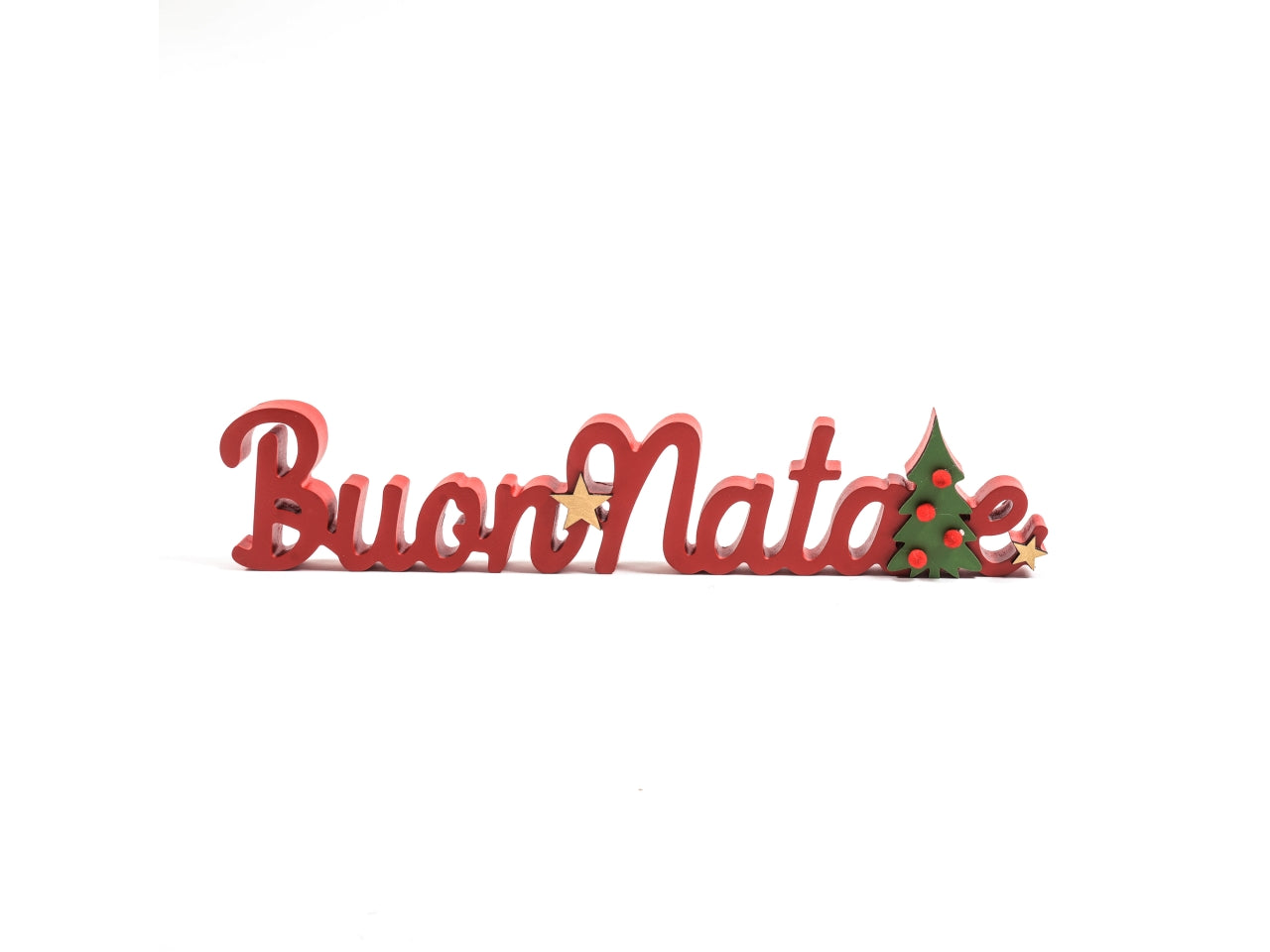 Scritta natalizia in legno 39x2xh.8cm