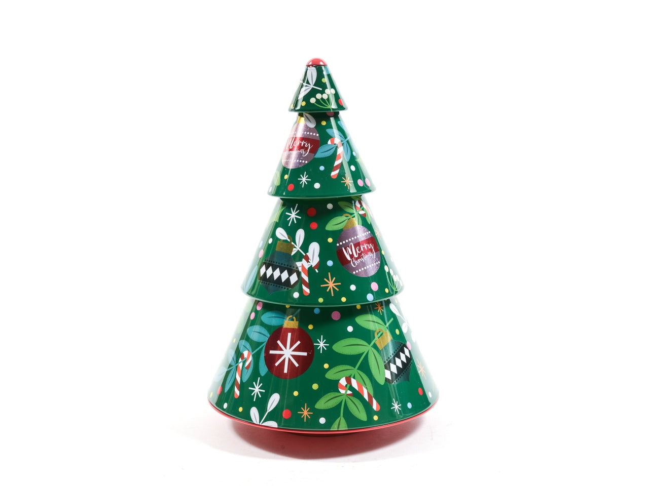 Scatola in latta albero d.17xh.27cm