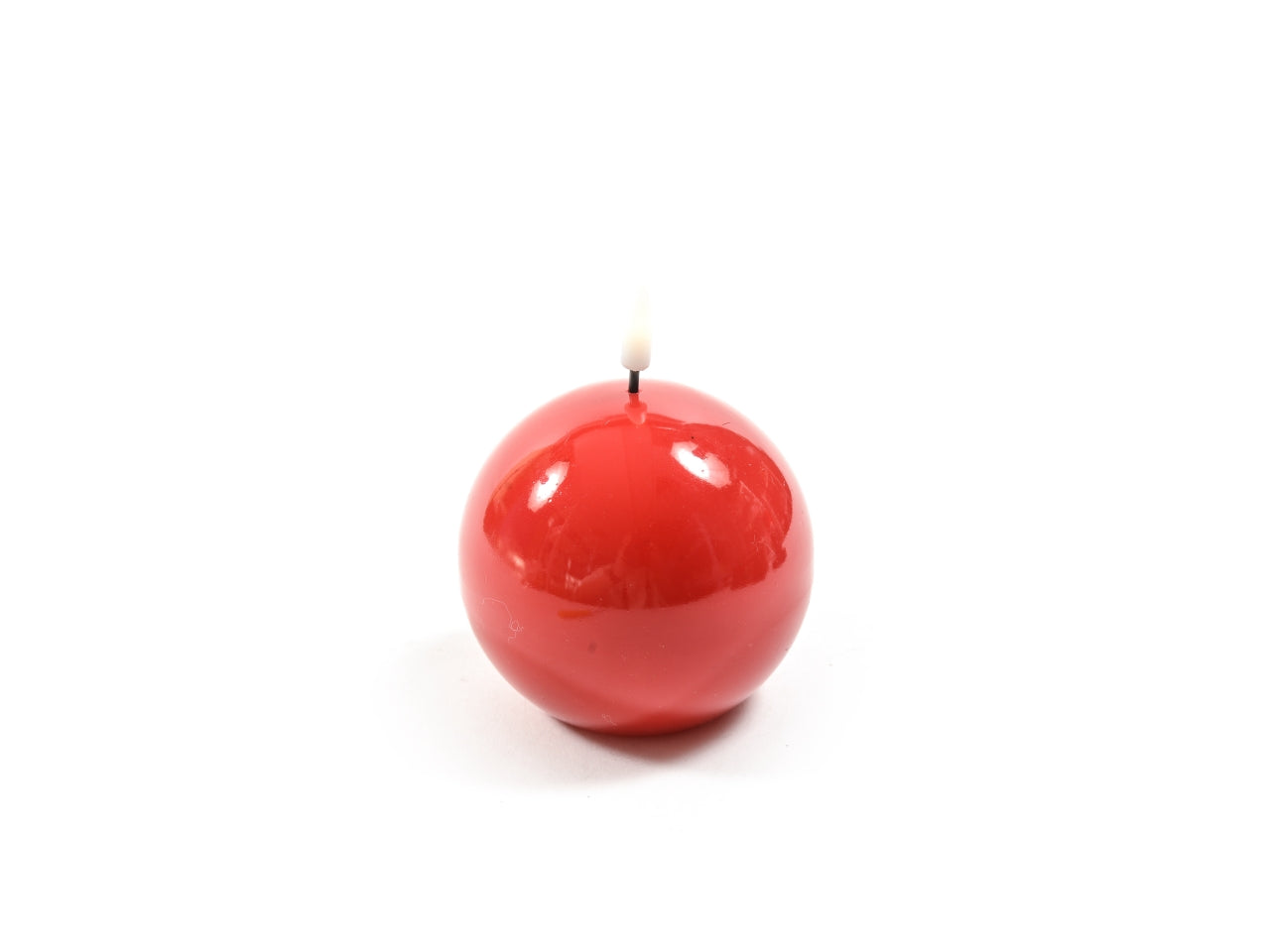 Candela rossa con luce led d.9xh.8,5cm