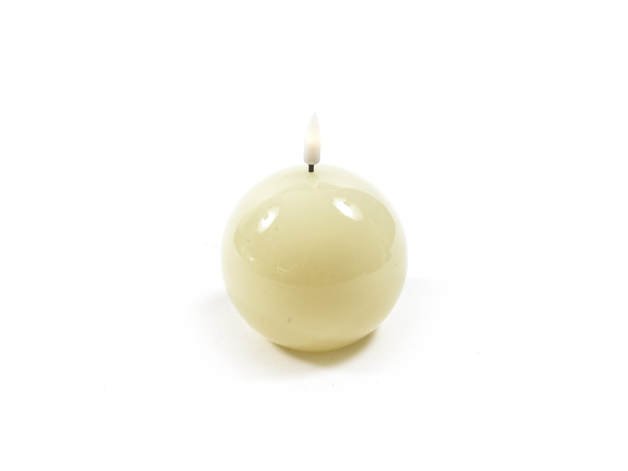 Candela ivory con luce led d.9xh.8,5cm