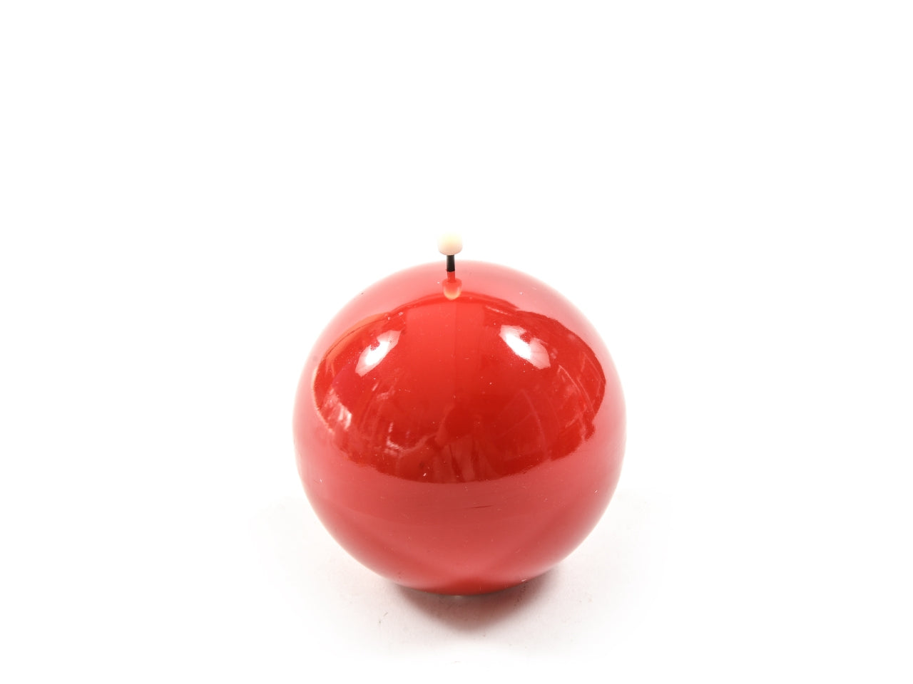 Candela rossa con luce led d.10xh.10cm