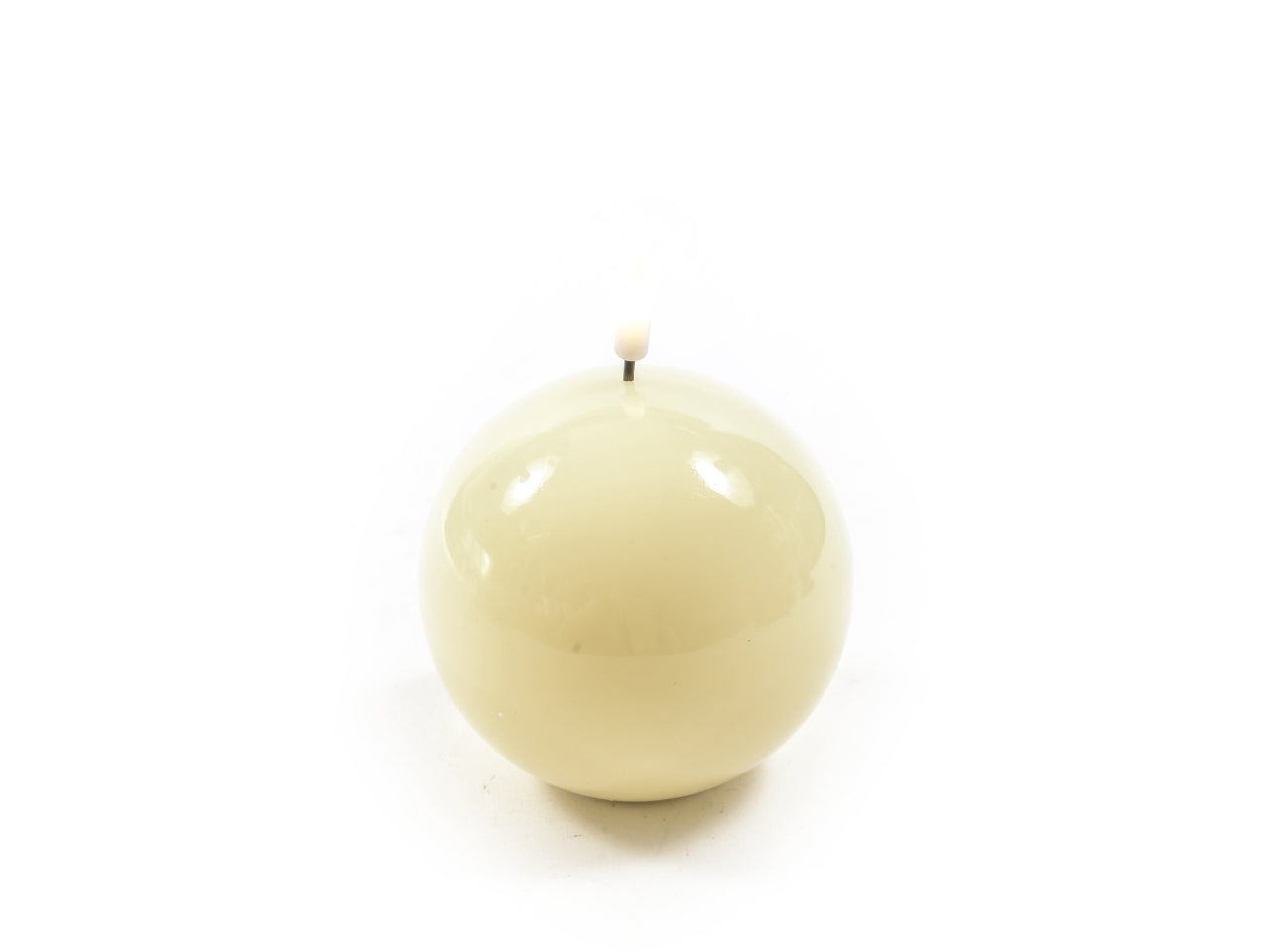 Candela ivory con luce led d.10xh.10cm
