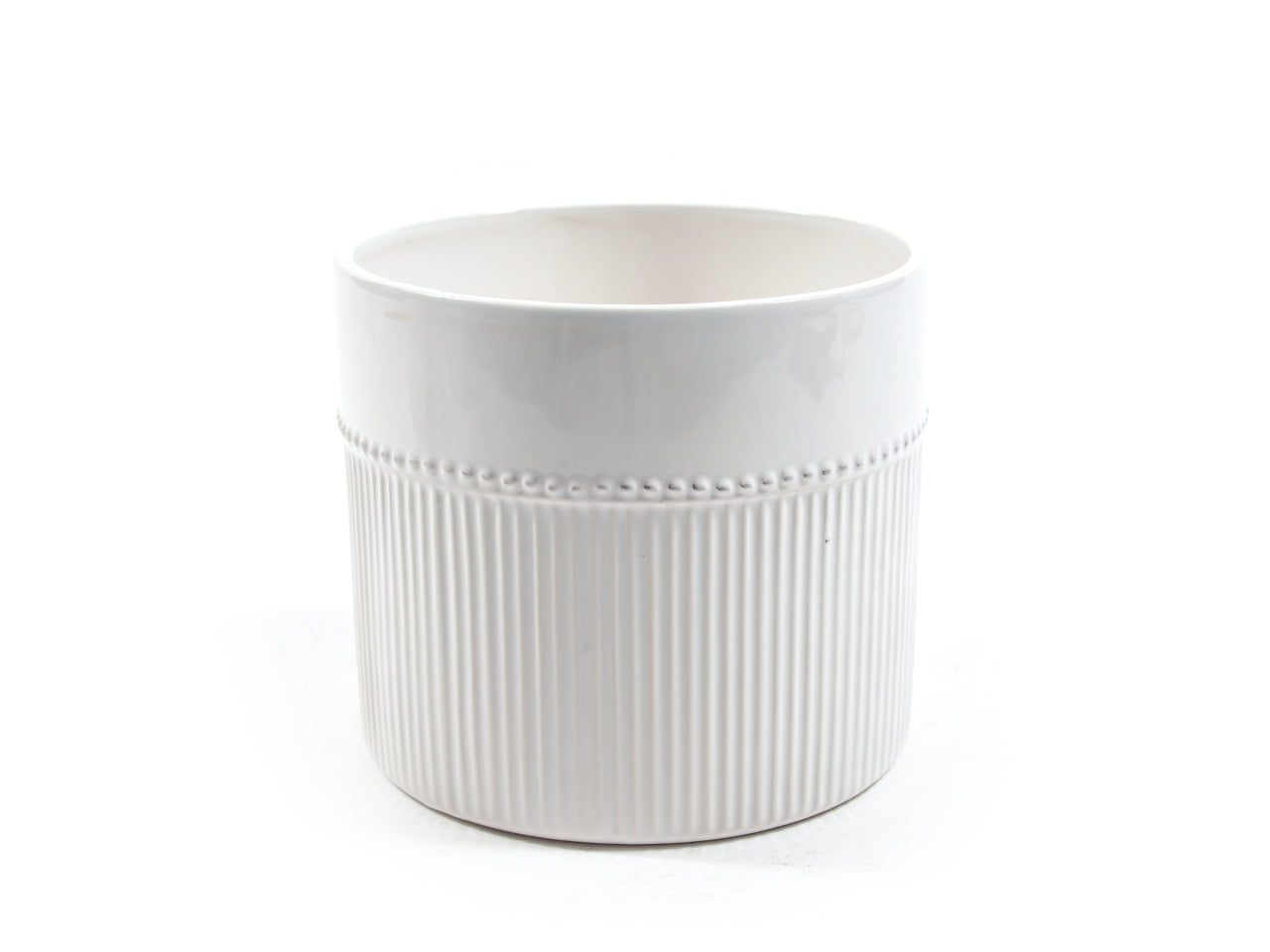 Vaso bianco in ceramica d.18xh.16,3cm
