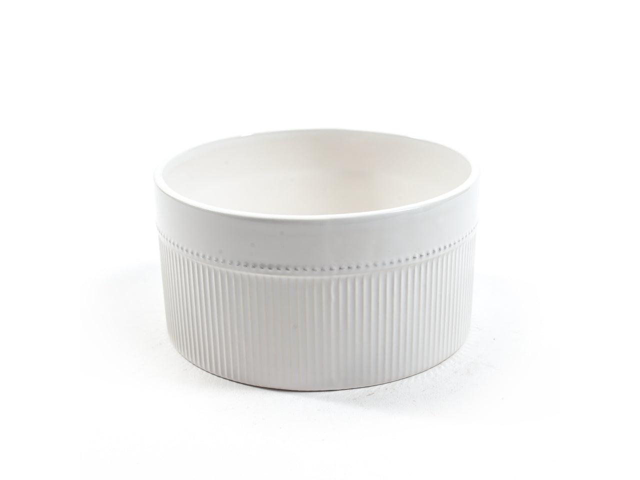 Vaso bianco in ceramica d.18,5xh.9,5cm