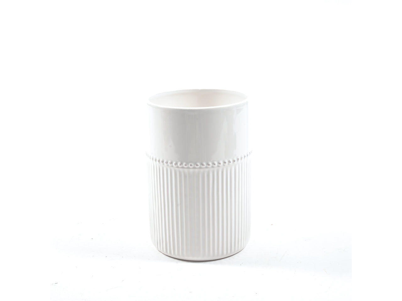 Vaso bianco in ceramica d.12xh.17cm