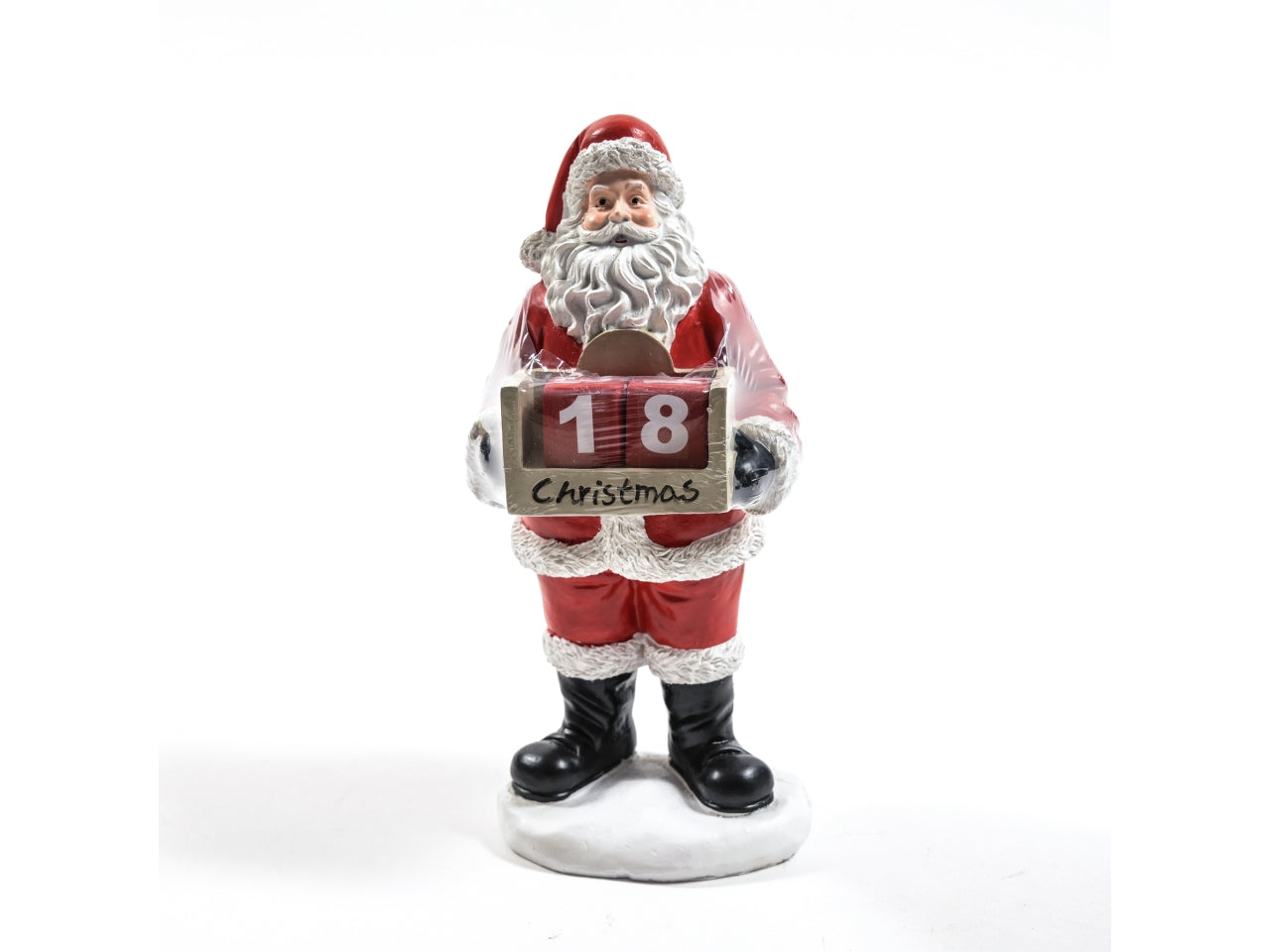 Babbo natale calendario perpetuo in resina 10x8xh.23cm
