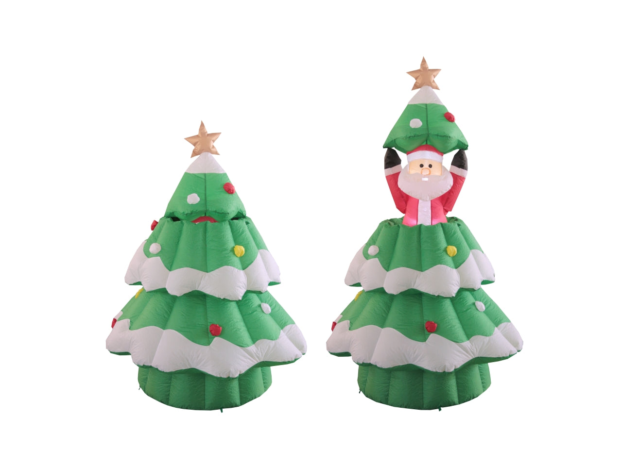 Albero con babbo natale gonfiabile da esterno con movimento e luci 90x90x185cm