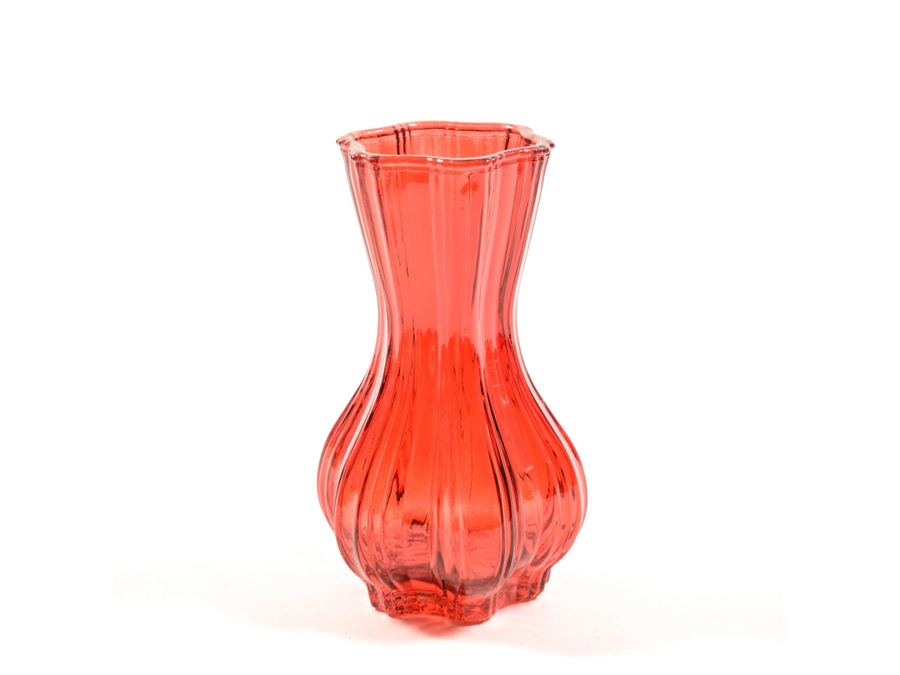 Vaso rosso in vetro d.11xh.20cm