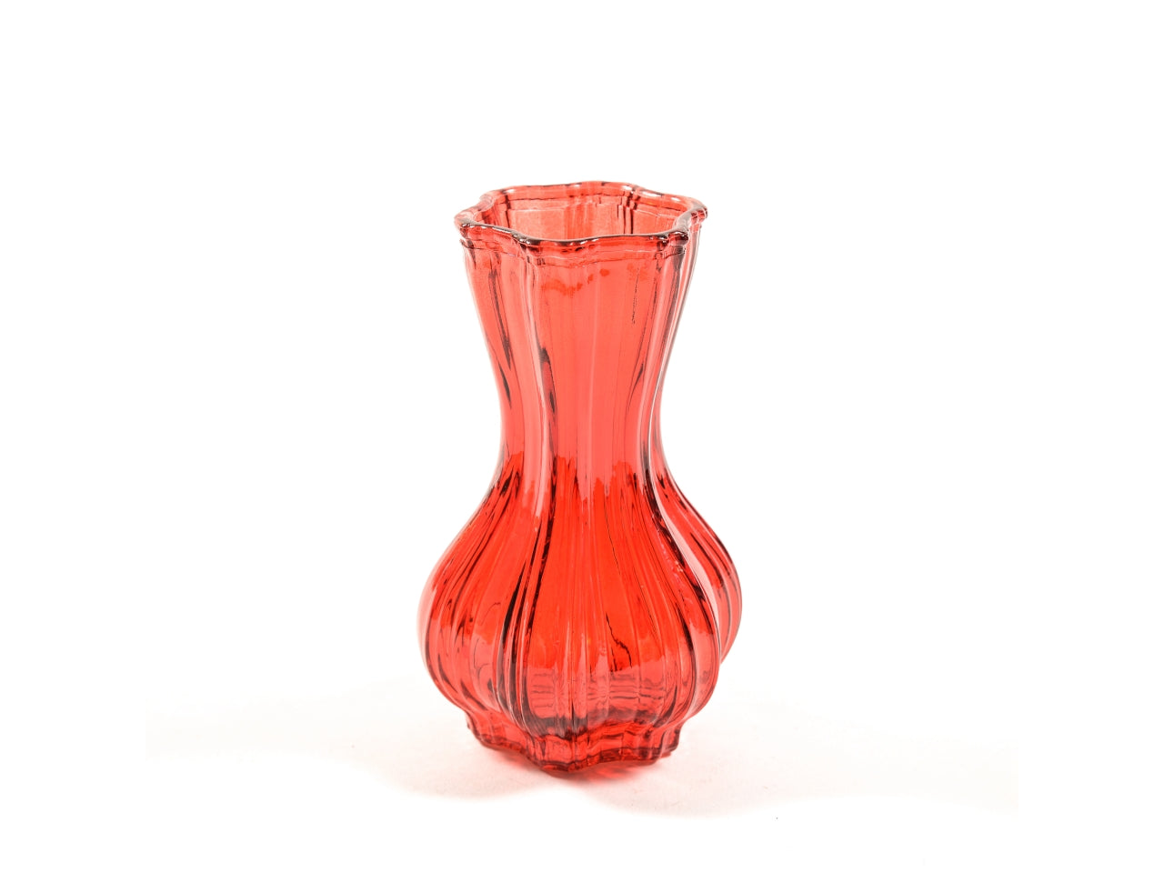 Vaso rosso in vetro d.8xh.15cm