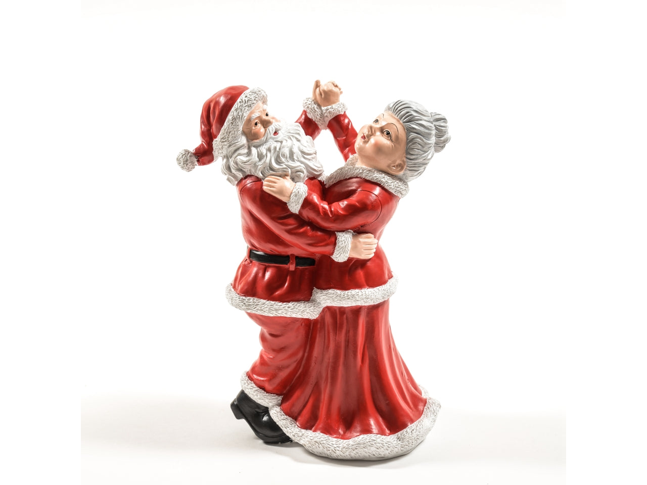 Coppia natale danzante in resina 18x12xh.24cm