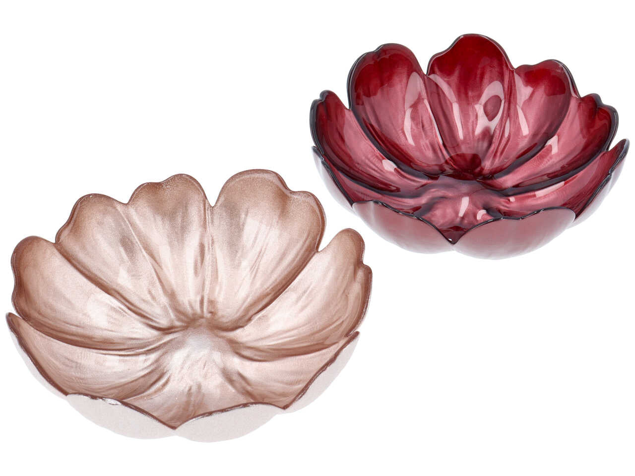 Centrotavola in vetro flower d.17xh6cm colori assortiti