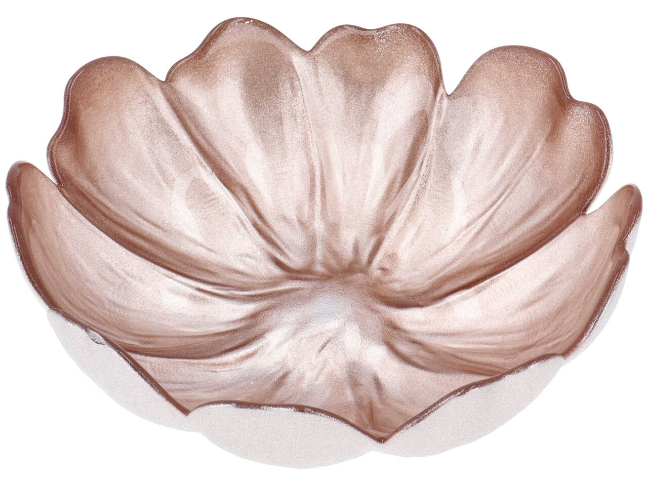Centrotavola in vetro flower d.17xh6cm colori assortiti