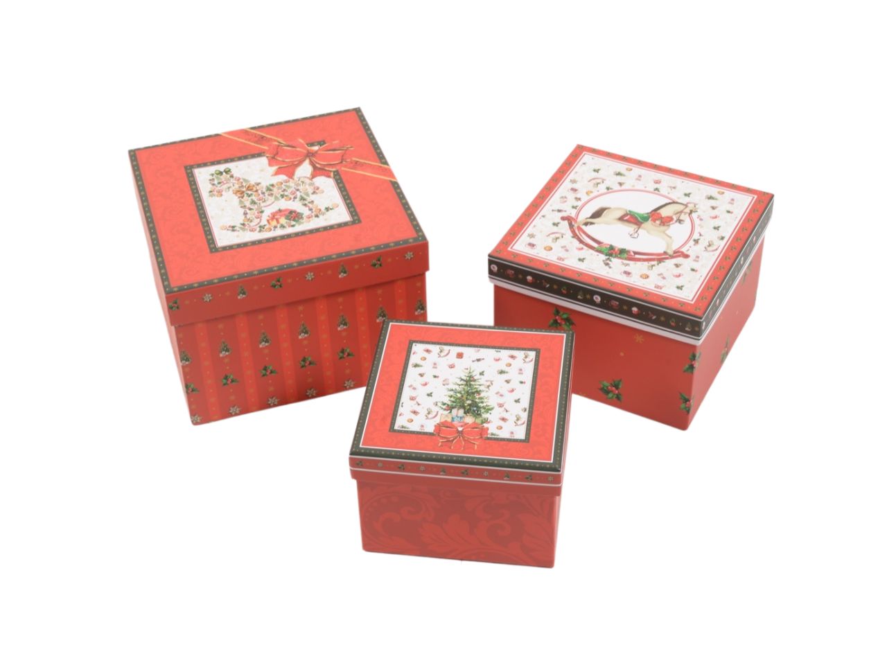 Scatole xmas 3 pezzi 17x17xh.11.5 57932