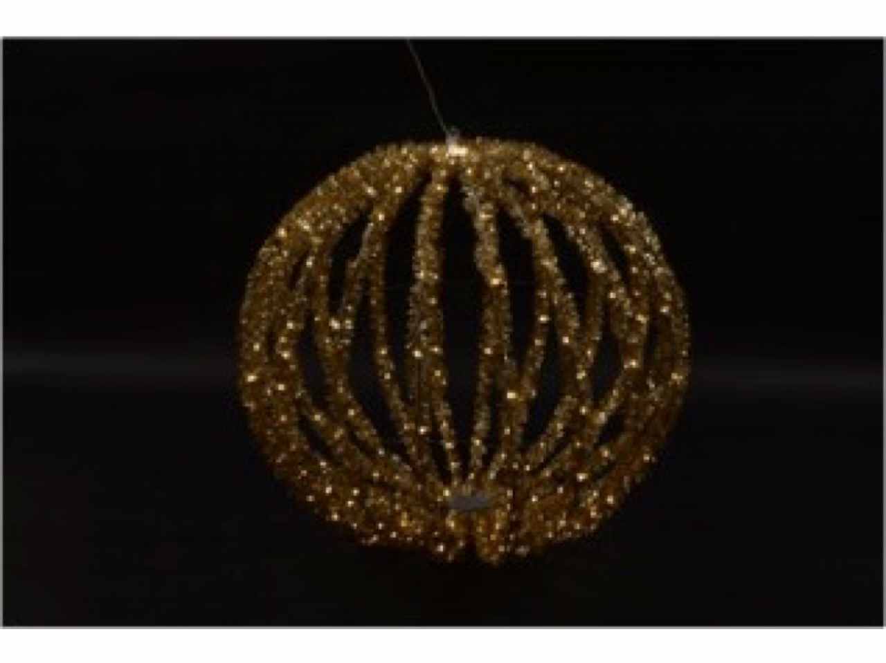 Sfera oro d.60cm di tinsel con luci richiudi 59240