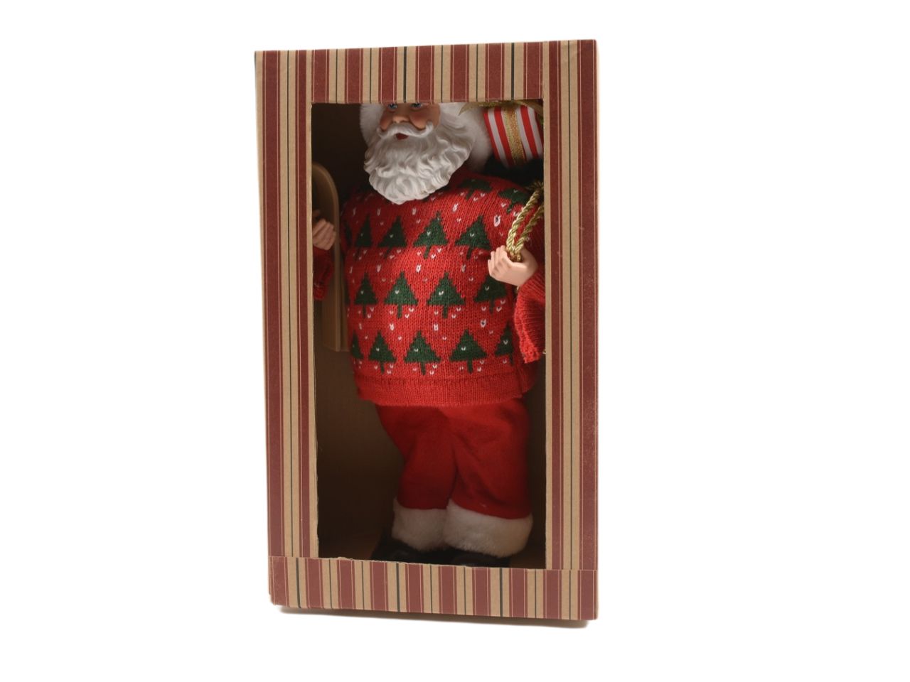 Babbo natale sciatore 25x12xh.40cm con confezione regalo