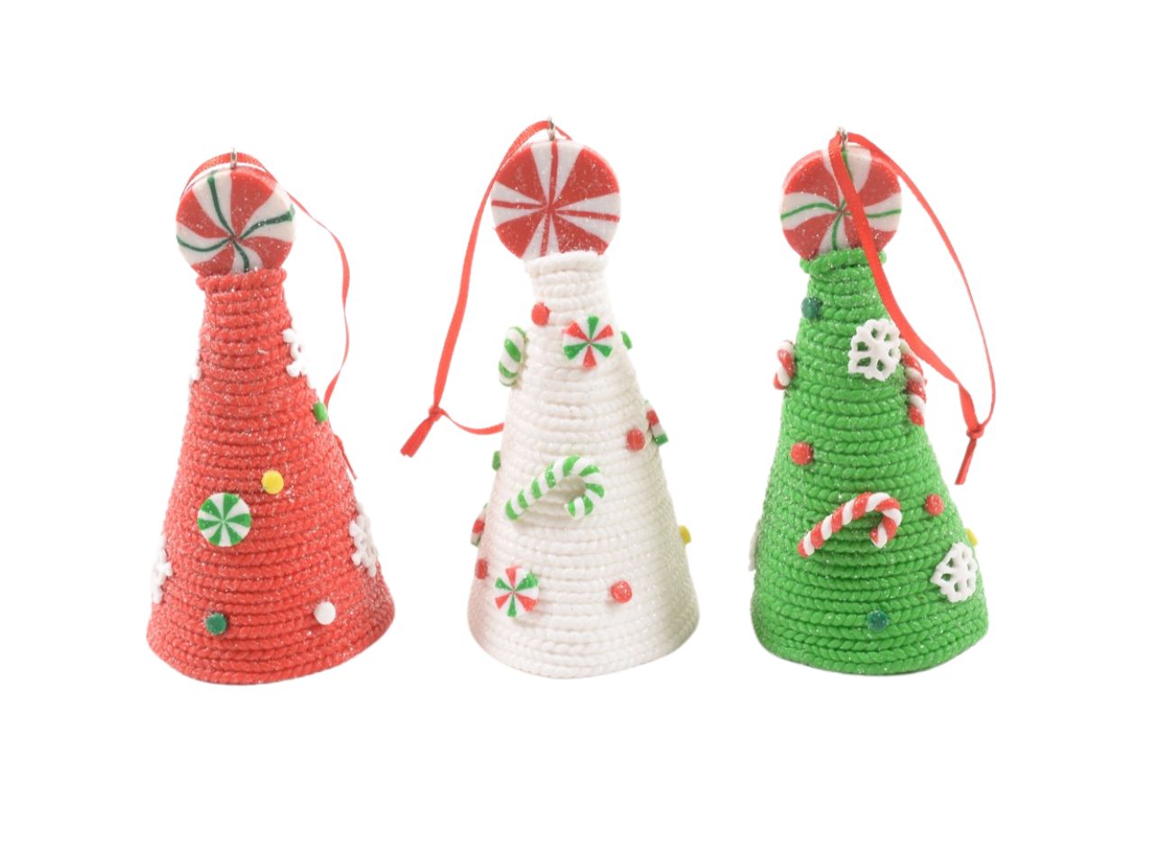 Pendente natalizio argilla morbida diam. 5h.11.5 cm decori assortiti
