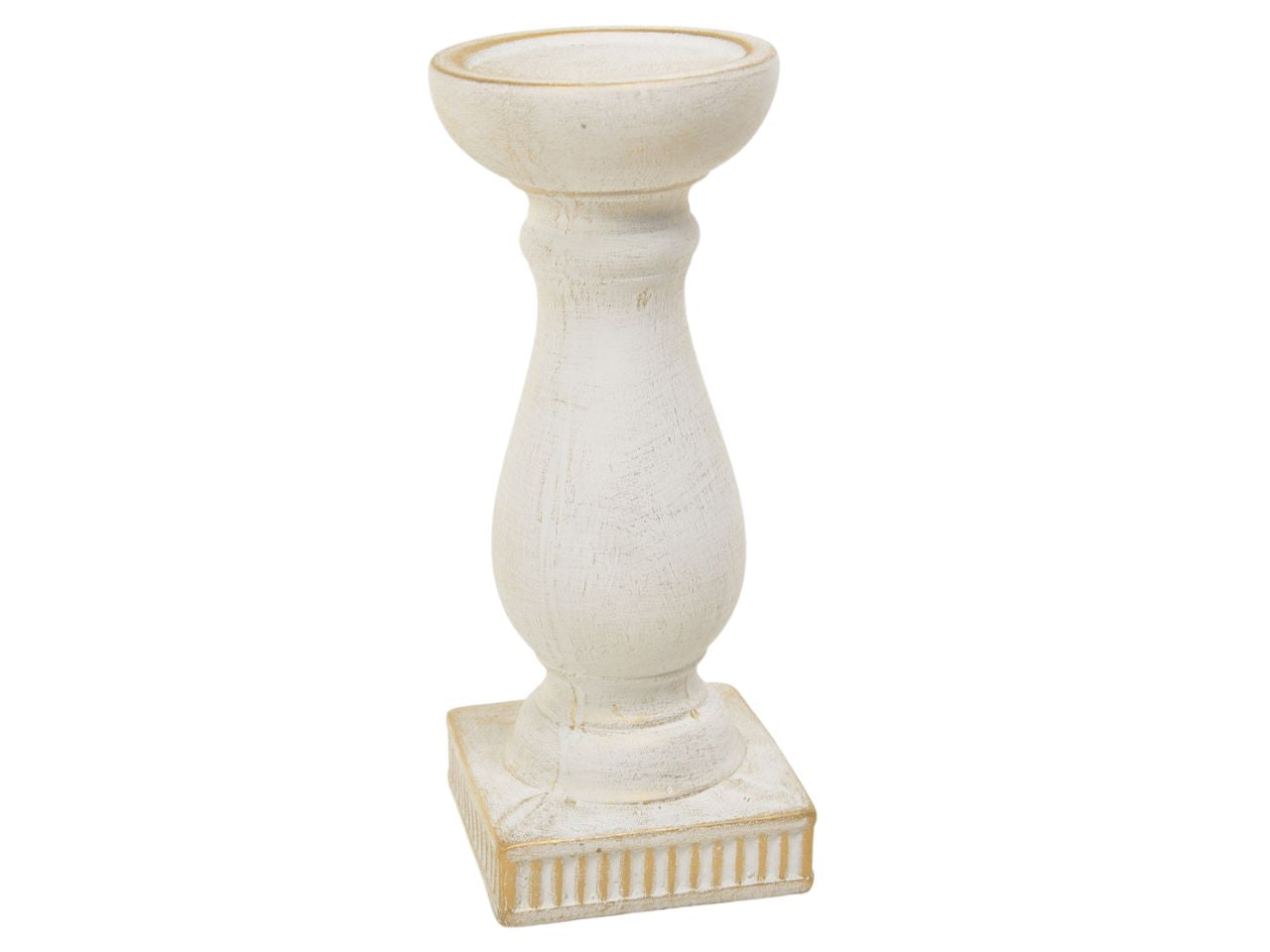 Portacandela in terracotta "pompei" oro 10x10xh.25cm