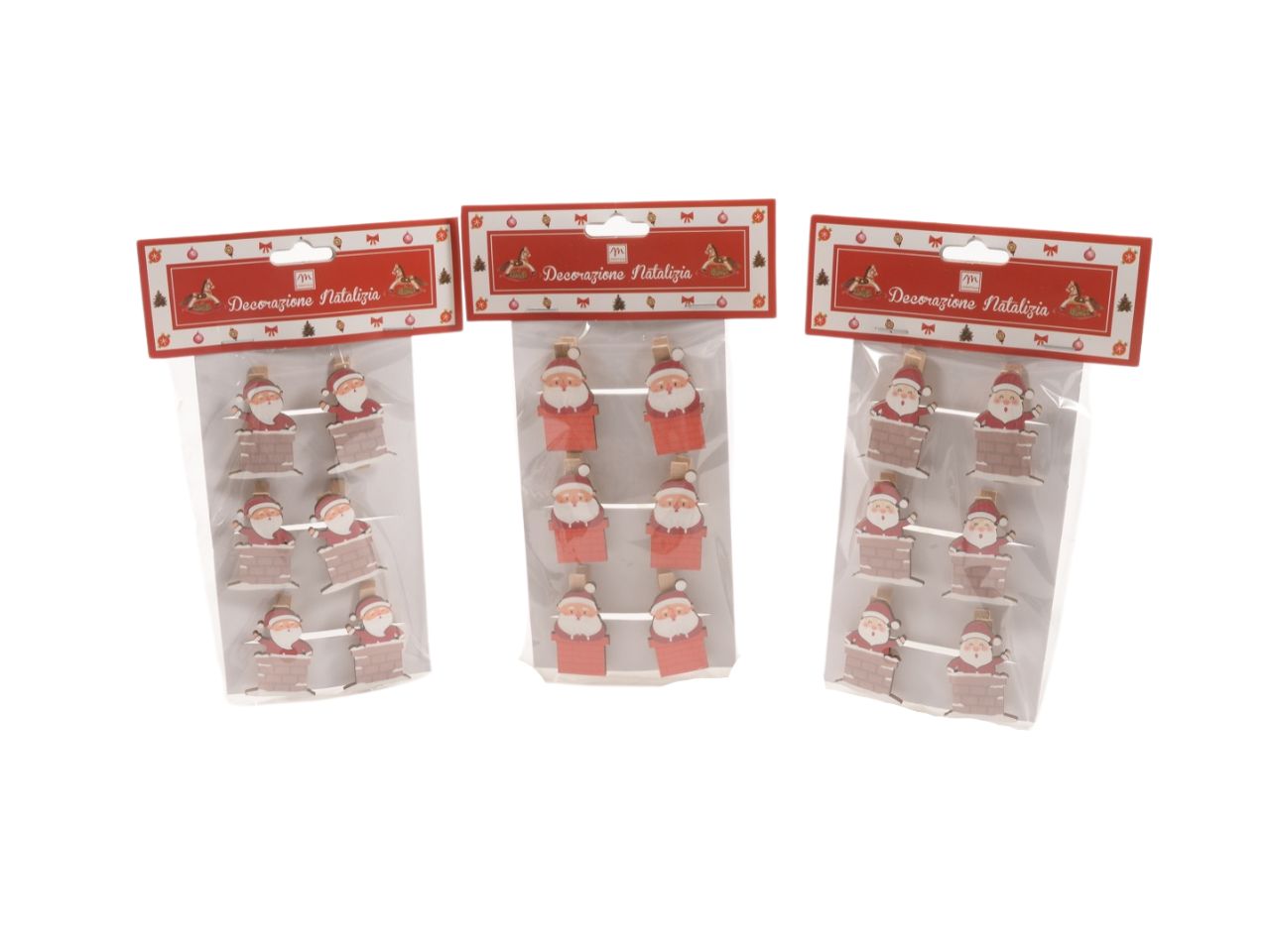 Mollette natalizie 5cm 6 pezzi 72423
