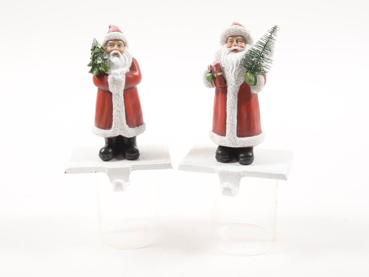 Supporto per calza di natale babbo in resina e ghisa 17x11x8.5cm assortito