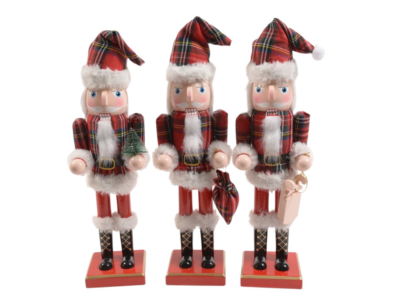 Soldatino tartan in legno misura h.36x10x9cm assortito