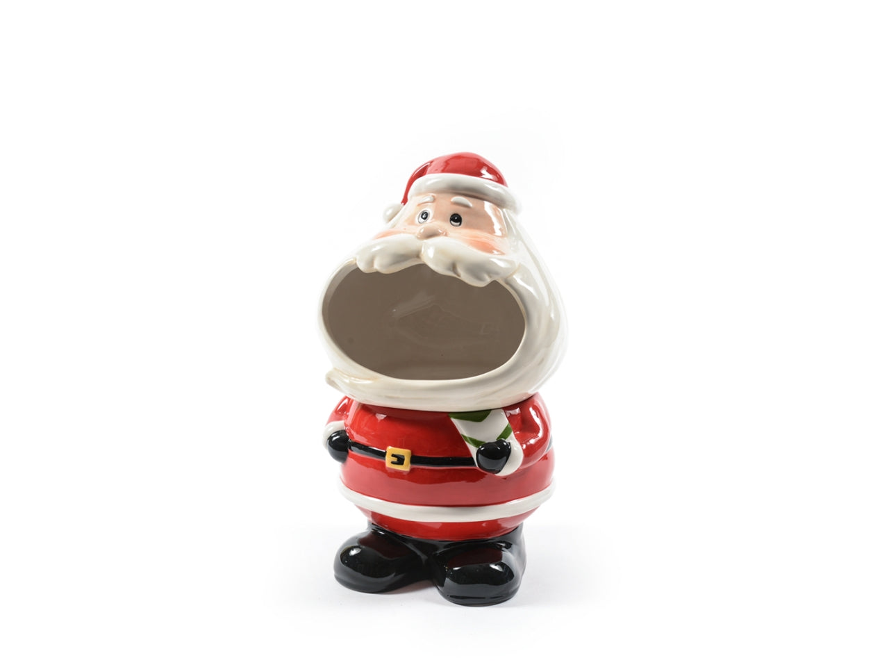 Barattolo babbo natale con tappo porta dolci in ceramica 16,5x14,3xh.27cm