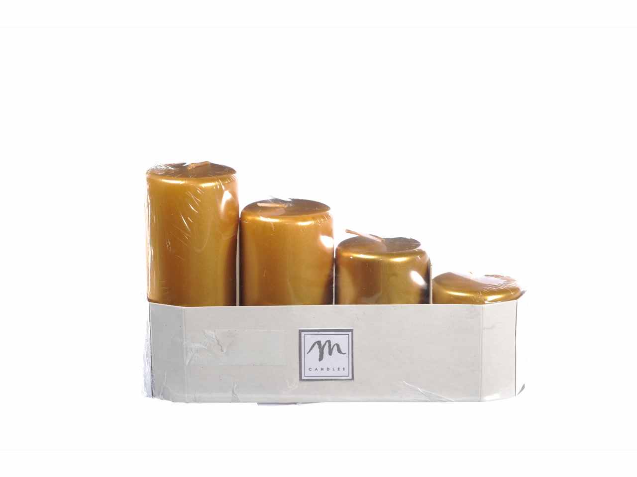 Candele pillar 4 pezzi avvento oro altezza 9,5/8/6,5/5cm diametro 5cm