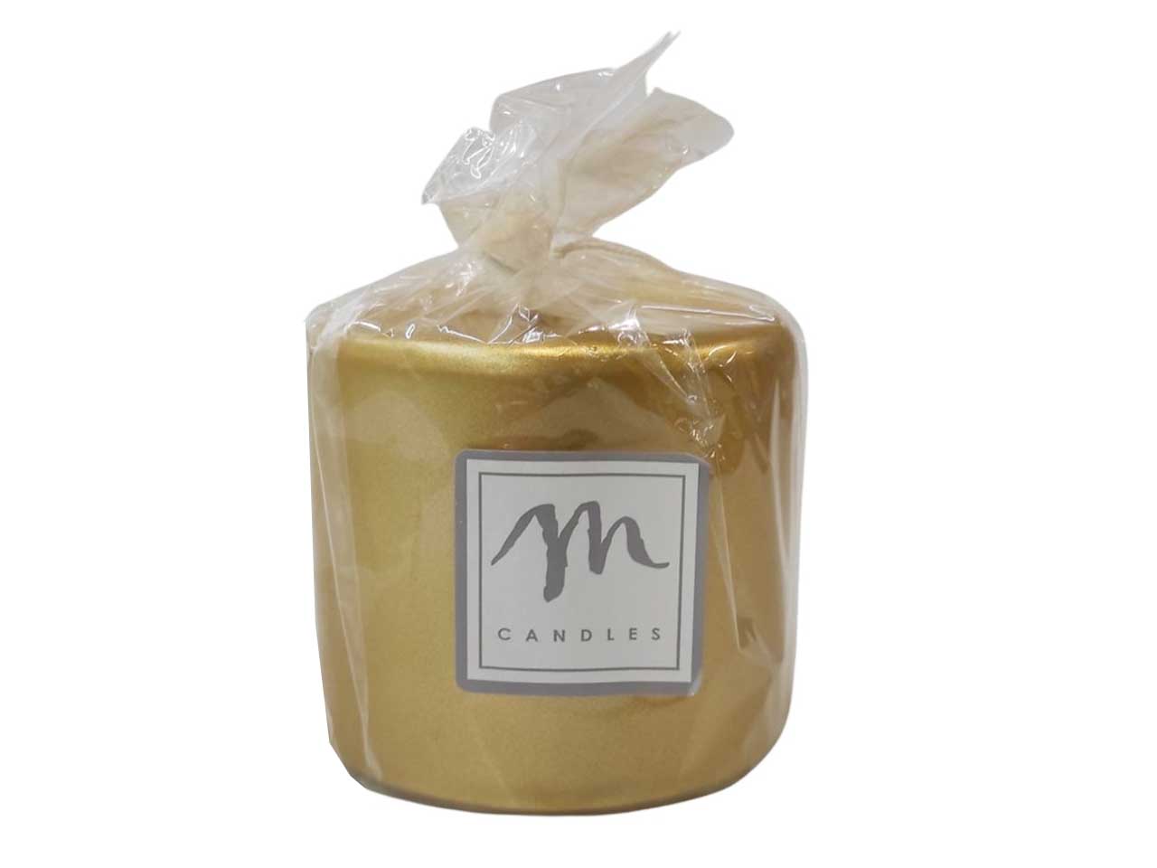 Candela pillar lucida oro altezza 7cm diametro 8cm