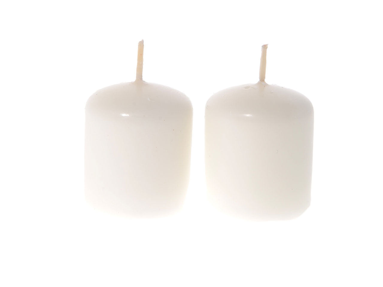 Coppia di candele pillar lucide colore bianco h.5xd.4cm