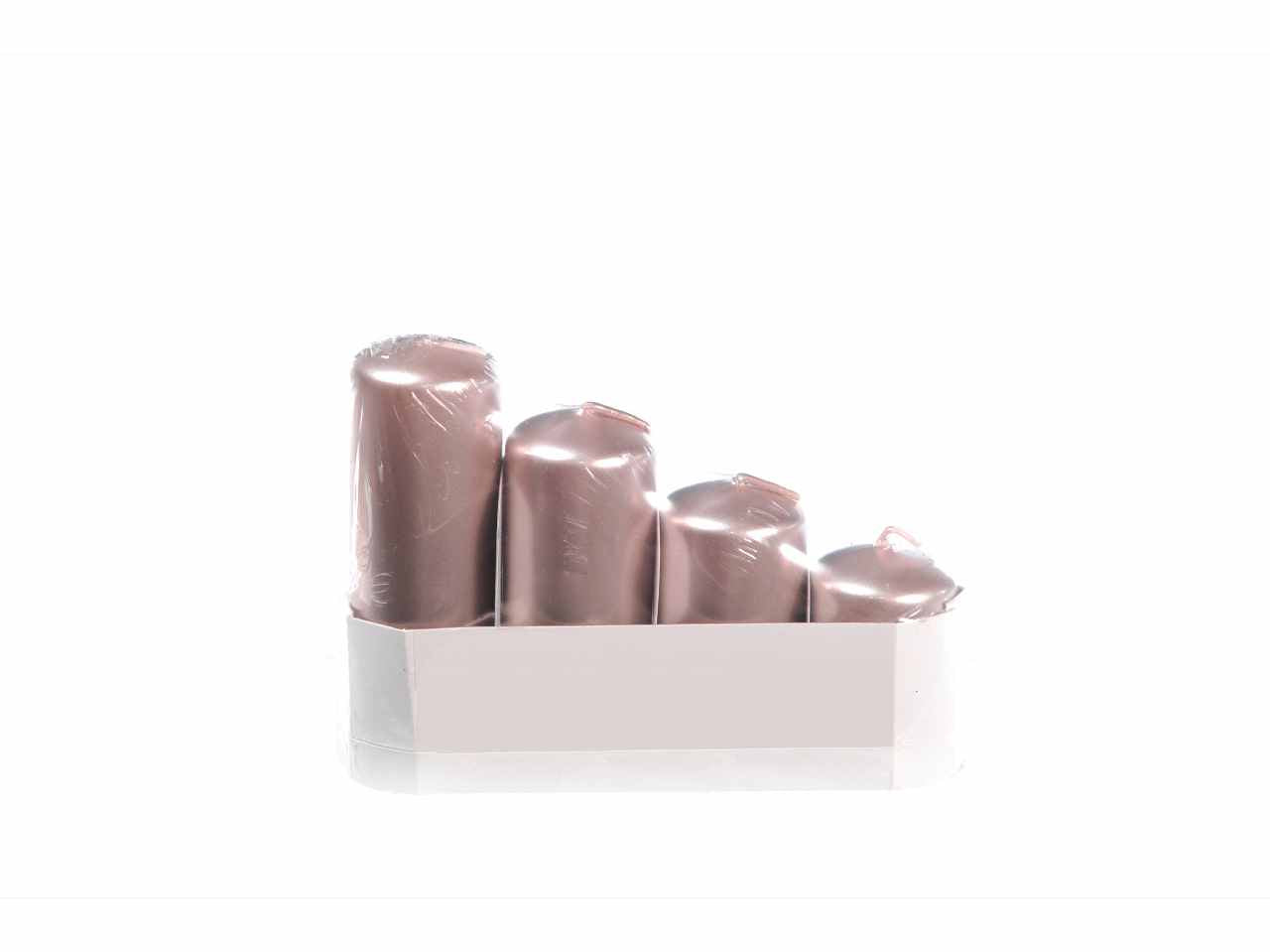 Candele pillar 4 pezzi avvento rose gold altezza 8,5/7/5,5/4cm diametro 4cm
