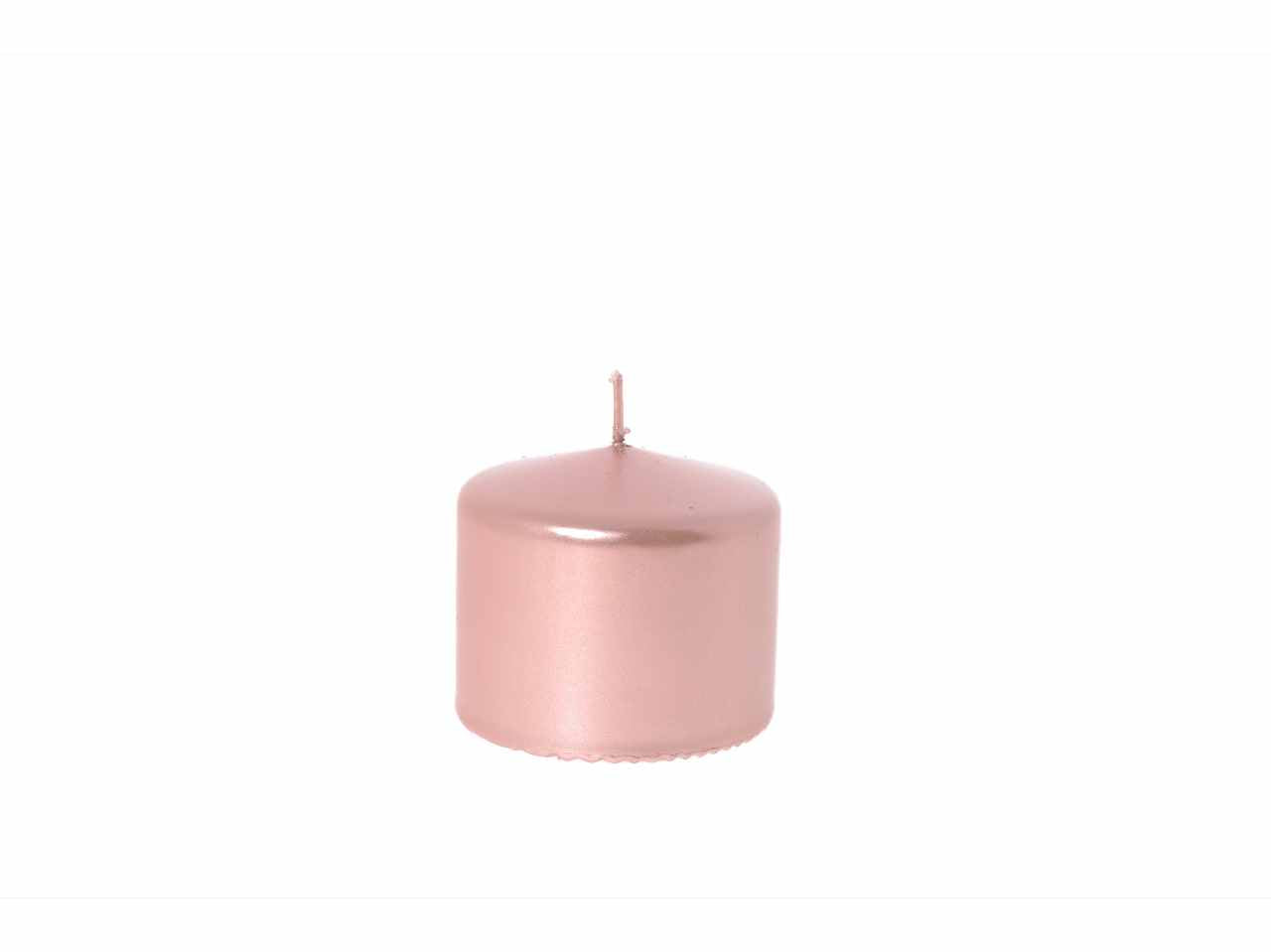 Candela pillar lucida rose gold altezza 7cm diametro 8cm
