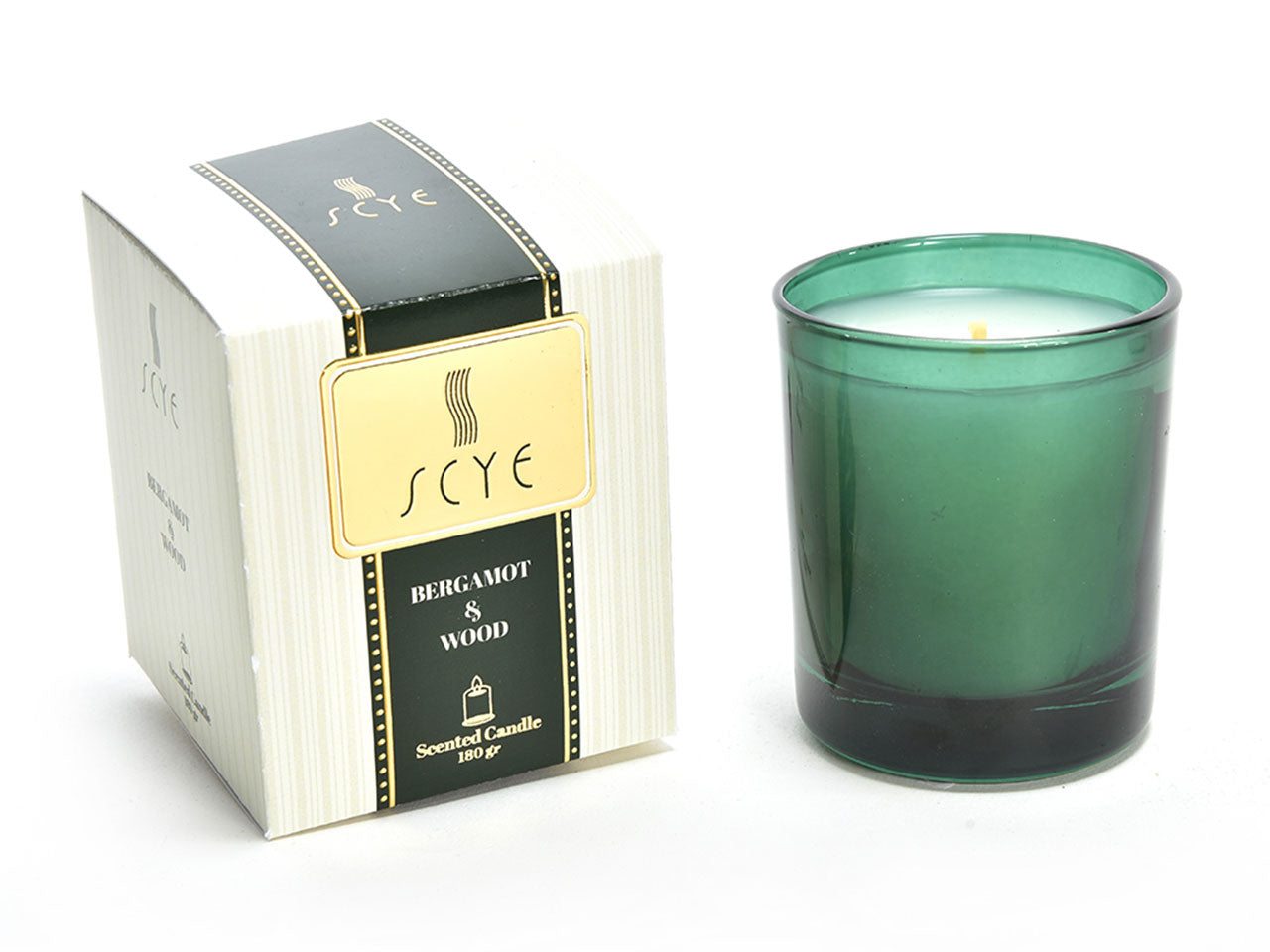 Candela in bicchiere 180gr misura d.7,2xh8,8cm fragranza bergamotto