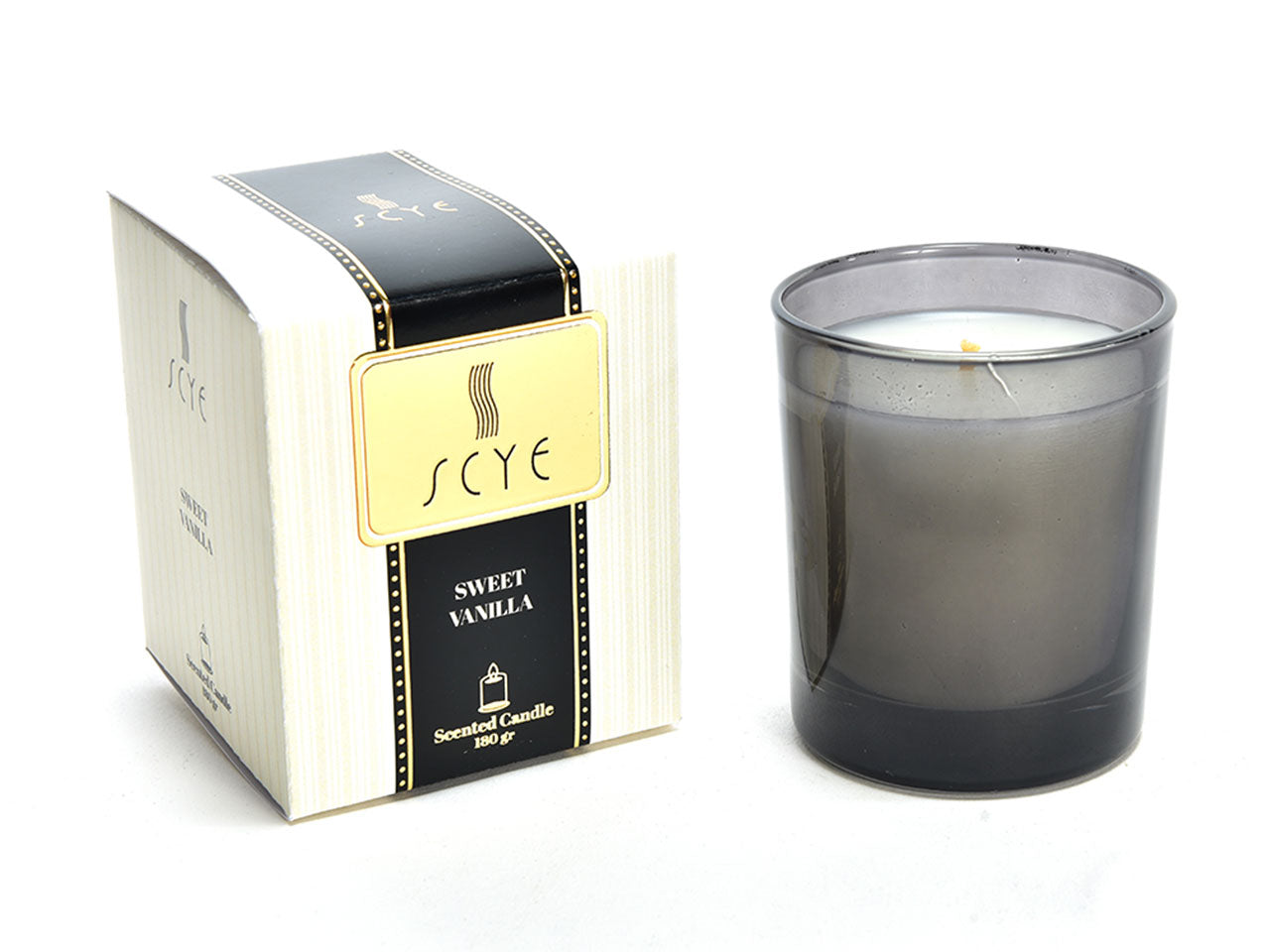 Candela in bicchiere 180gr misura d.7,2xh8,8cm fragranza vaniglia
