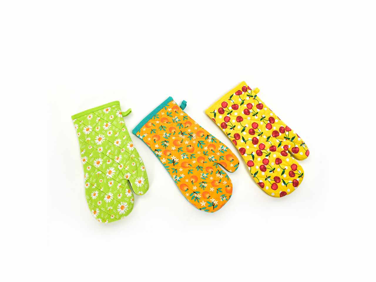 Guanto da forno in cotone 17x27cm decori assortiti