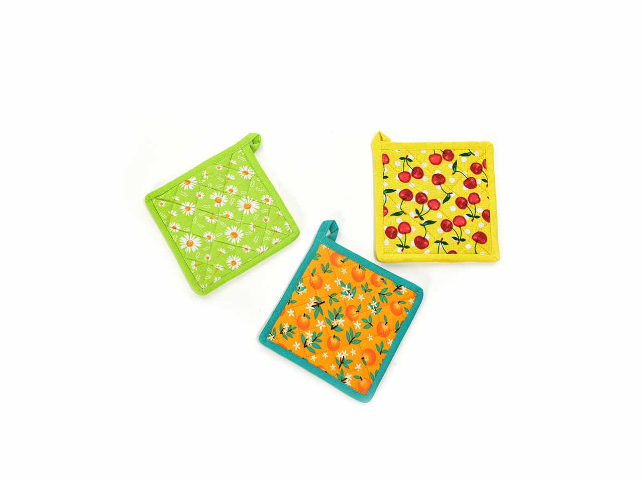 Presina da cucina in cotone 18x18cm decori assortiti