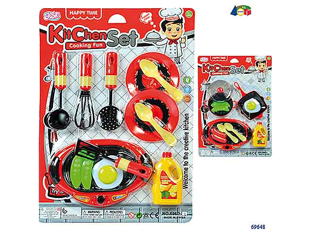 Cucina c/piastra e piatti/pentole 69648