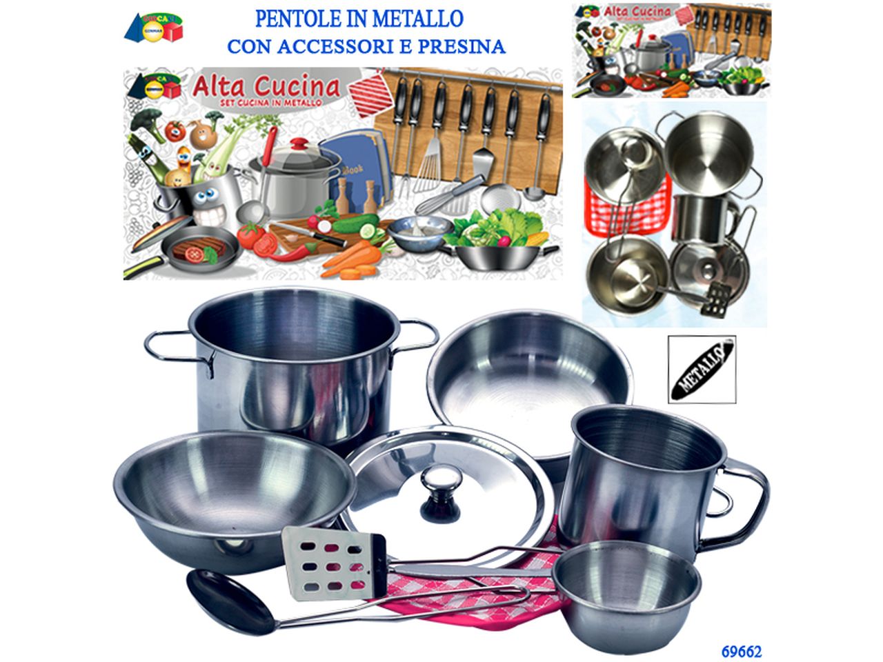 Busta pentole in metallo con presina alta cucina