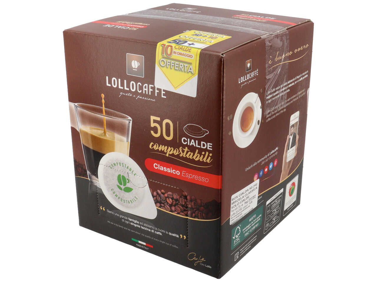 Lollocaffe' cialda classico 50+10 in omaggio