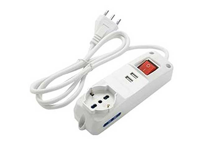 Presa multipla bianca 3posti+2usb 8038/2usb