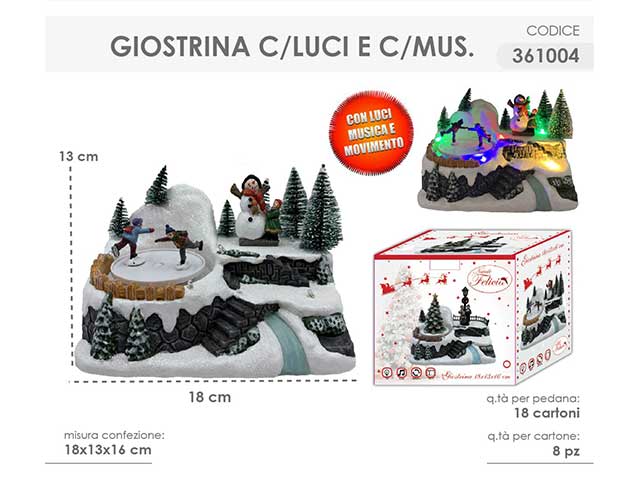 Giostrina 18x13x16cm con pista di ghiacci
