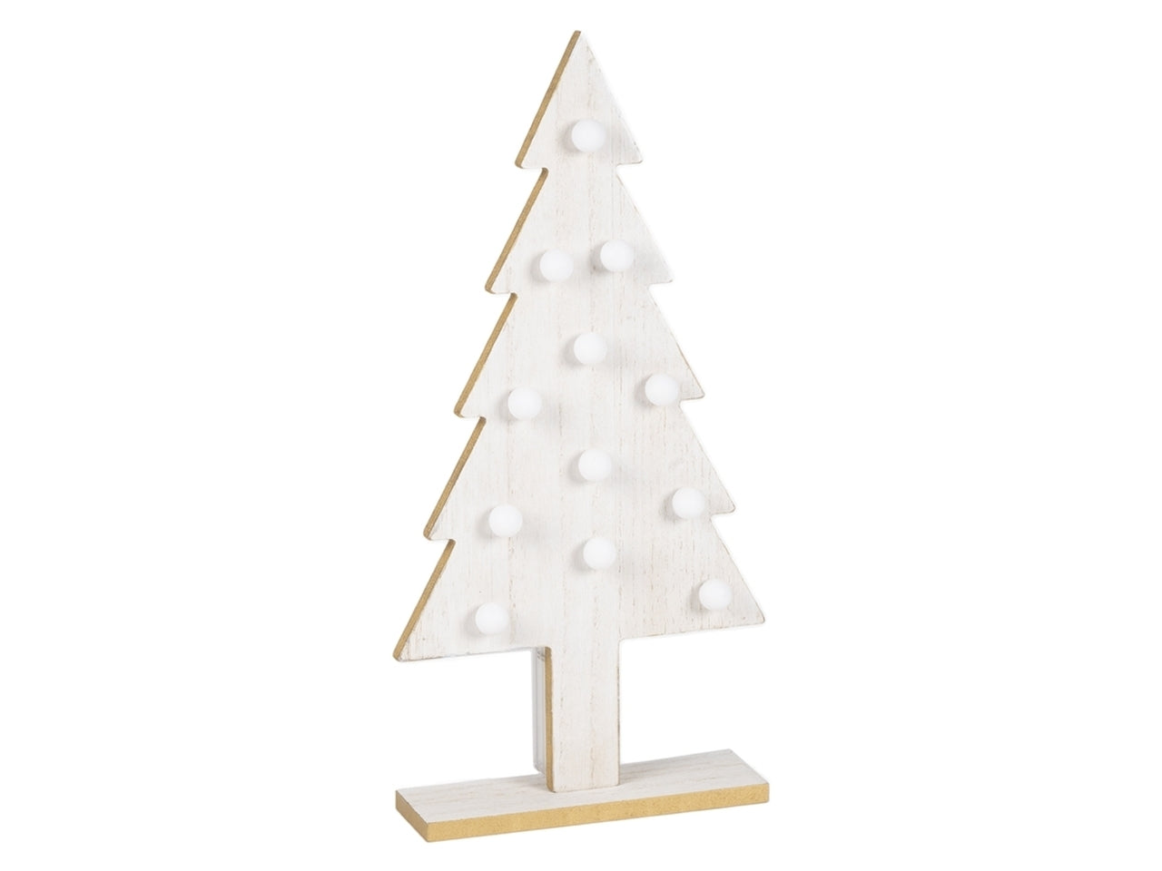 Alberello h.80cm legno bianco con led