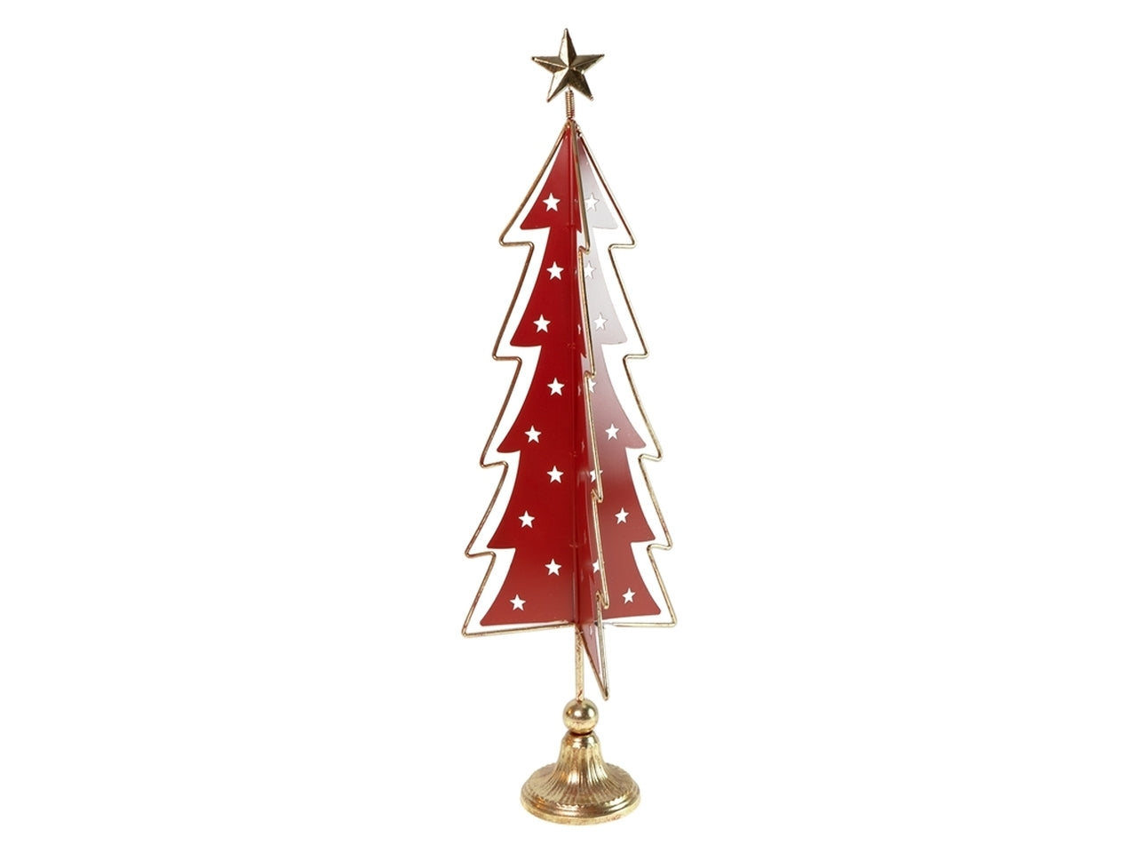 Albero h.200cm in metallo rosso e oro