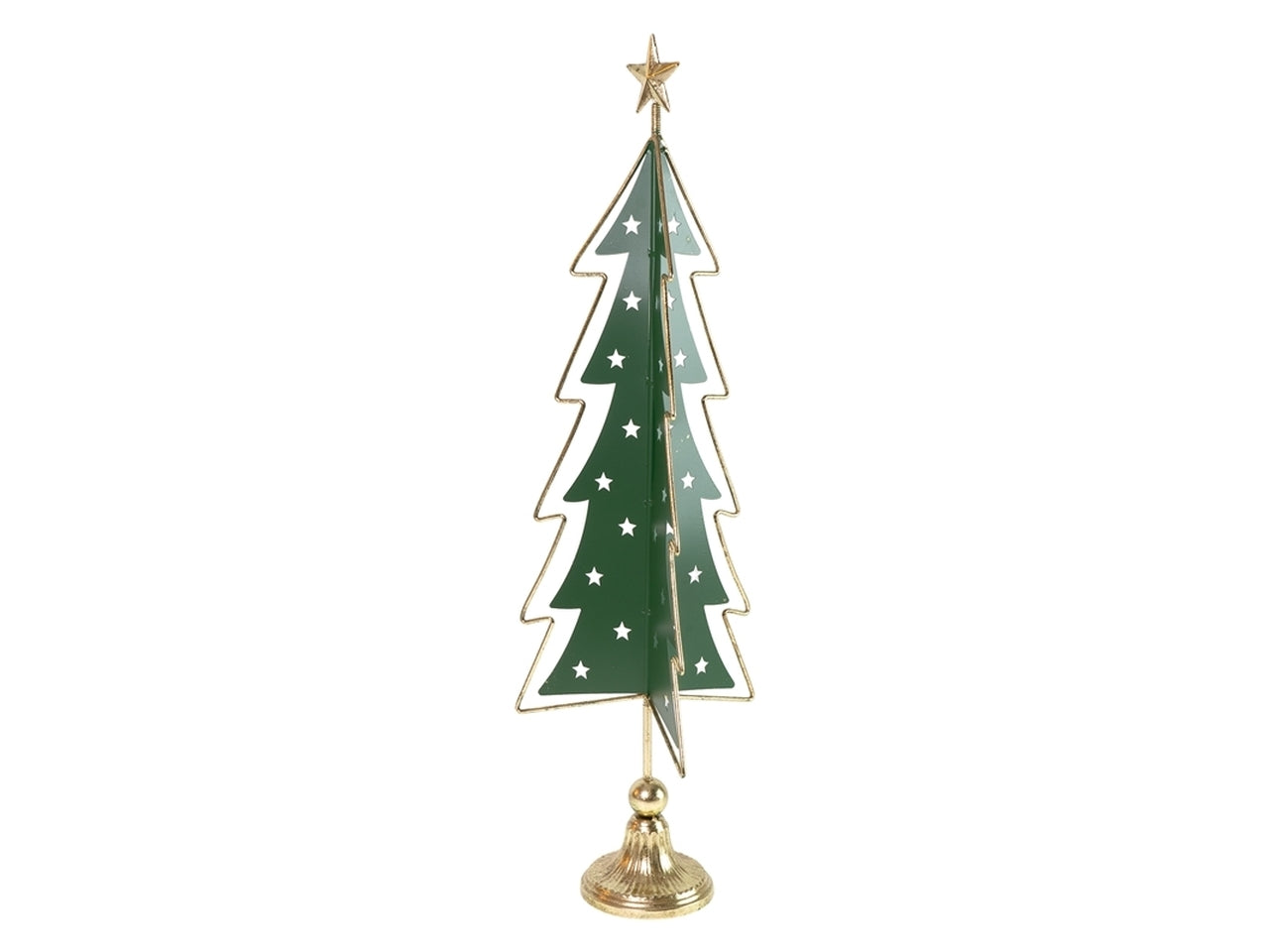 Albero h.140cm in  metallo verde e oro